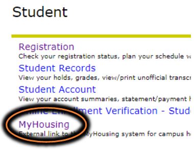 UG housing menu diagram