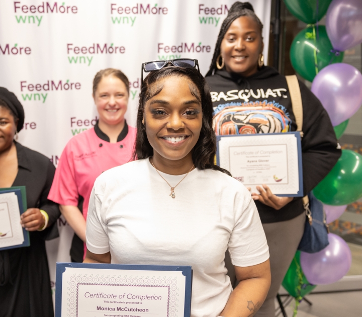 Graduates of FeedMore WNY's RISE culinary program