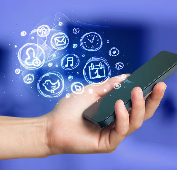 Phone with illustrated data 