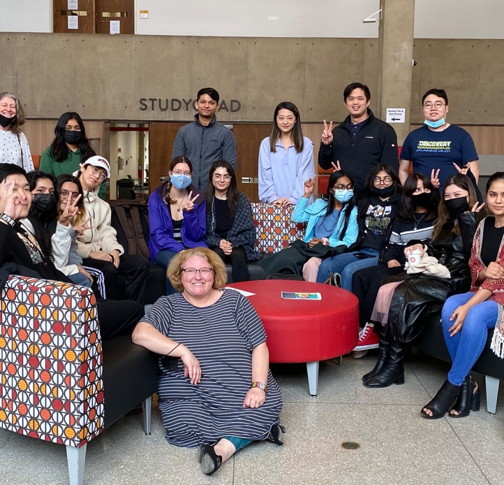 Group of students in the library