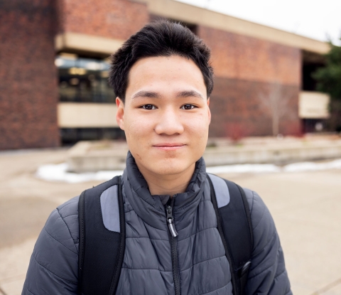 Student in the plaza