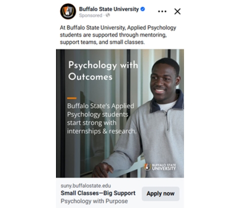 Social media ad for applied psychology