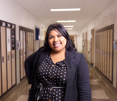 Brianna Ware standing in a hallway