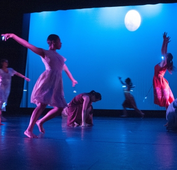 Students dance performance on stage