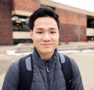 Student in the plaza