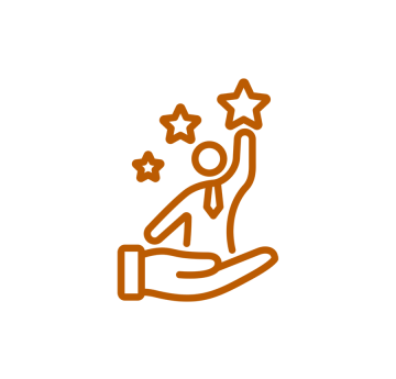 Icon of man reaching for the stars