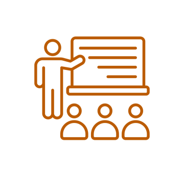 Icon of three students and a teacher in class